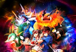 Rule 34 | 10s, 1girl, 2boys, bag, black hair, blue eyes, bow, brown eyes, brown hair, double bun, emboar, fingerless gloves, gen 5 pokemon, gloves, hair bun, holding, holding poke ball, hugh (pokemon), jacket, lulu season, md5 mismatch, multiple boys, nate (pokemon), nintendo, open mouth, poke ball, pokemon, pokemon (creature), pokemon bw2, raglan sleeves, resized, resolution mismatch, rosa (pokemon), samurott, serperior, shoulder bag, signature, smile, source larger, spiked hair, starter pokemon trio, twintails, visor cap, watch, wristwatch