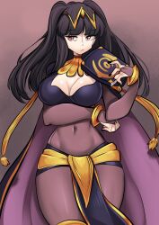Rule 34 | 1girl, black cape, black hair, black nails, blunt bangs, bodystocking, book, breasts, bridal gauntlets, cape, cleavage, closed mouth, commentary, covered navel, english commentary, fingernails, fire emblem, fire emblem awakening, gold trim, highres, holding, holding book, jewelry, large breasts, long hair, looking at viewer, missandydandy, navel, nintendo, pelvic curtain, purple cape, see-through clothes, solo, tharja (fire emblem), twintails, two-tone cape, two side up