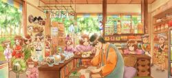 black_hair book brown_hair candy candy_jar cat chair date_masamune electric_fan food fukushima_masanori glasses green_hair hand_fan hosokawa_gracia ishida_mitsunari japanese_clothes jar kaihime kato_kiyomasa kimono kunoichi_(sengoku_musou) mask mouri_motonari naoe_kanetsugu obi pillow red_hair sanada_yukimura_(sengoku_musou) sash sengoku_musou storefront tachibana_ginchiyo tachibana_muneshige tree