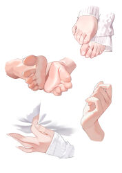 absurdres barefoot feet highres hoshibami_satsuki leg_warmers soles toes