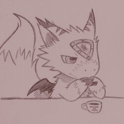 Rule 34 | digicore interface, digimon, digimon (creature), dorumon, monochrome, solo, tail, traditional media, wings