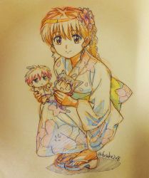 Rule 34 | &gt;:&lt;, 1girl, :&lt;, :d, animal ears, artist name, braid, brown hair, cat ears, cat tail, character doll, closed mouth, doll, floral print, full body, fusuke208, hair ornament, highres, holding, holding doll, japanese clothes, jitome, kanzashi, kimono, kyoukai no rinne, mamiya sakura, obi, open mouth, outstretched arms, red hair, rokudou rinne, rokumon, sandals, sash, short hair, smile, squatting, tail, traditional media, twitter username, v-shaped eyebrows, yukata, | |