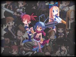 Rule 34 | 00s, 6+boys, 6+girls, :o, ahoge, archer (disgaea), belt, blonde hair, blue hair, blunt bangs, blush, disgaea, etna (disgaea), female angel (disgaea), female brawler (disgaea), flonne, harada takehito, healer (disgaea), holding, holding sword, holding weapon, laharl, long hair, looking at viewer, mage (disgaea), magic knight (disgaea), makai senki disgaea, male brawler (disgaea), male healer (disgaea), male warrior (disgaea), multiple boys, multiple girls, ninja (disgaea), nippon ichi, official art, outstretched arm, parted lips, pointy ears, prinny, red eyes, red hair, red shorts, ronin (disgaea), scarf, scout (disgaea), shorts, skull (disgaea), standing, sword, tareme, thief (disgaea), thighhighs, topless female, twintails, weapon