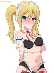 1girl bikini blonde_hair blush hayasaka_ai kaguya-sama_wa_kokurasetai_~tensai-tachi_no_renai_zunousen~ long_hair maid maid_bikini maid_headdress smile unconventional_maid vicoxx