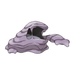 Rule 34 | blob, full body, gen 1 pokemon, muk, nintendo, no humans, official art, open mouth, outstretched arm, pokemon, pokemon (creature), pokemon focus, pokemon frlg, simple background, solo, sugimori ken, third-party source, tongue, white background