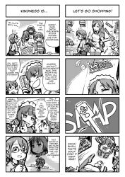 1boy 4girls 4koma comic dorei english_text futaba_channel greyscale hard-translated homeo imuhata_shimuro monochrome multiple_4koma multiple_girls nijiura_maids os-tan shitai simuro third-party_edit translated xp_home-tan xphome yakui