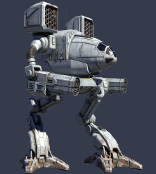 3d arm_cannon battletech commentary concept_art energy_cannon english_commentary highres machinery mad_cat_(battletech) mecha missile_pod no_humans radio_antenna realistic robot science_fiction solo vertexnormal walker_(robot) weapon window