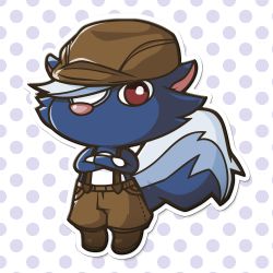 animal_crossing kicks_(animal_crossing) nintendo red_eyes skunk tagme