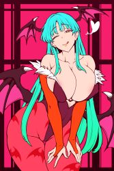 1girl breasts darkstalkers huge_breasts long_hair morrigan_aensland