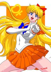 Rule 34 | 1girl, aino minako, bishoujo senshi sailor moon, blonde hair, blue eyes, gloves, highres, kiyopy56, sailor venus, solo, tiara