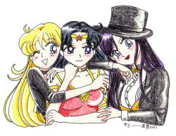 amazon amazon_warrior black_canary black_hair blonde_hair dc_comics diana_prince dinah_lance hair_ornament hat magician manga_style star_(symbol) star_hair_ornament top_hat wonder_woman wonder_woman_(series) zatanna zatanna_zatara