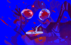 Rule 34 | animal, backpack, bag, big nose, blonde hair, blue bag, blue gloves, brown hair, closed mouth, colorful, dirty, dirty clothes, face-to-face, from side, gloves, helmet, highres, korean text, lifting person, limited palette, louie (pikmin), male focus, nervous sweating, nintendo, olimar, open mouth, oversized animal, pikmin (series), pikmin 2, pointy ears, radio antenna, raised inner eyebrows, red bag, red gloves, riding, riding animal, short hair, sitting, space helmet, spacesuit, speech bubble, sweat, titan dweevil, translation request, very short hair, yu pikmin