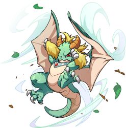 +++ 1other dragon dragon_village_(series) dragon_village_collection falling_leaves flying furry game_cg jewelry leaf maga_(dragon_village) neck_ring official_art red_eyes third-party_source transparent_background wind