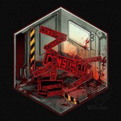 blood blood_on_ground blood_on_wall censored censored_(project_moon) censored_violence containment_unit flaw_eight indoors lobotomy_corporation monitor no_humans open_door project_moon