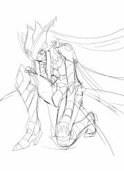 Rule 34 | 1girl, armor, armored boots, boots, bug, butterfly, butterfly wings, digimon, digimon (creature), exhausted, fur collar, helmet, high heels, highres, hudiemon, insect, insect wings, kneeling, leotard, ph6xeivbgpimggg, shoulder armor, skirt, sleepy, tinted eyewear, wings