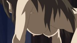 10s 1girl 2010 animated animated_gif anime_screenshot black_hair bouncing_breasts breasts haha_sange implied_sex koga_hanae large_breasts long_hair mature_female nipples nude rape