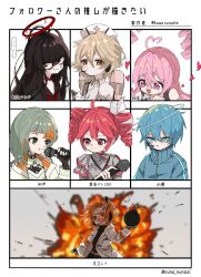 ... 6+girls a.i._voice adachi_rei ahoge artist_name asymmetrical_bangs black_gloves black_serafuku black_shirt blonde_hair blue_archive blue_eyes blue_hair blue_jacket blunt_bangs blurry blurry_background bomb braid brown_hair buttons character_name chis-a closed_mouth coat collared_shirt constricted_pupils double-breasted drawstring drill_hair explosion explosive fingerless_gloves floating_hair followers_favorite_challenge fourth_wall gloves green_hair grey_jacket hair_between_eyes hair_ribbon halo hand_up hat headset heart heart_ahoge high_collar highres holding holding_bomb holding_microphone jacket kasane_teto kasane_teto_(sv) kuuurusuke long_hair long_sleeves looking_at_another looking_at_viewer looking_to_the_side medium_hair melting_halo microphone multicolored_hair multiple_drawing_challenge multiple_girls music neckerchief nurse_cap nurse_robot_type_t open_clothes open_coat open_jacket open_mouth orange_eyes orange_hair oune_meno outside_border parted_lips pink_eyes pink_hair portrait red_eyes red_hair red_halo red_nails red_neckerchief ribbon school_uniform serafuku shaded_face shirt short_hair shoulder_belt side_braids singing smile speech_bubble spoken_ellipsis suisoh_(utaite) synthesizer_v track_jacket tsurugi_(blue_archive) twin_drills twitter_username upper_body utau voisona white_background white_hat white_jacket yellow_eyes zipper