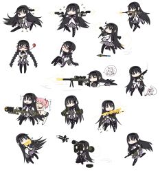 Rule 34 | .50 action-express, 10s, 2girls, 7.62x51mm nato, akemi homura, akemi homura (magical girl), ammunition, ammunition belt, anger vein, anti-materiel rifle, anti-tank guided missile, anti-tank missile, artillery, assault rifle, at4, barrett m82, bipod, black hair, braid, bullet, casing ejection, chibi, cocking gun, commentary request, crew-served weapon, davy crockett (nuclear weapon), desert eagle, dual wielding, e338 davy crockett, fgm-148 javelin, firing, fn scar, fully powered cartridge, glasses, golf club, gun, gunkata, hairband, handgun, handgun cartridge, hazard symbol, high-explosive anti-tank (warhead), highres, holding, homu, ithaca m37, jon henry nam, kaname madoka, kyubey, left-handed, light machine gun, lmg cartridge, long hair, looking through scope, m13 link, m249 saw, m28/m29 davy crockett, machine gun, madoka runes, magical girl, magnum cartridge, mahou shoujo madoka magica, mahou shoujo madoka magica (anime), man-portable anti-tank systems, mg3, military cartridge, missile, missile launcher, move chart, multiple girls, muzzle flash, nuclear artillery, nuclear weapon, pantyhose, pistol, pistol cartridge, precision-guided munition, pump action, radiation symbol, recoilless gun, red-framed eyewear, rifle, rifle cartridge, rocket-propelled grenade, rocket (projectile), rocket launcher, rpg, rpg-7, rpg (weapon), scope, shell casing, shotgun, shoulder-fired missile, smoke, smoking barrel, sniper rifle, translation request, twin braids, weapon, weapon of mass destruction