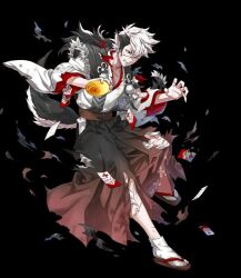 1boy animal_ears black_fur black_hair black_kimono fire_emblem fire_emblem_fates fire_emblem_heroes indesign japanese_clothes keaton_(fire_emblem) keaton_(new_year)_(fire_emblem) kimono male_focus mullet multicolored_hair nintendo official_alternate_costume official_art red_eyes sandals tabi tail two-tone_fur two-tone_hair white_fur white_hair wide_sleeves wolf_boy wolf_ears wolf_tail