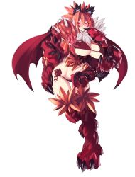 absurdres animal_ear_fluff animal_ears animal_hands artist_request bat_wings bikini blush breasts claws cleavage extra_arms finger_to_mouth fur glowing glowing_eyes highres large_breasts leg_up lips looking_at_viewer manticore_(monster_girl_encyclopedia) midriff monster_girl monster_girl_encyclopedia monster_girl_encyclopedia_ii pink_hair red_eyes solo standing swimsuit tail thigh_gap thighs underboob white_background wings