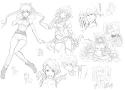 00s 1990s_(style) 3boys 3girls angry ashelia_b&#039;nargin_dalmasca barbariccia belt boots breasts cagnazzo detached_sleeves final_fantasy final_fantasy_iv final_fantasy_unlimited final_fantasy_xii kara_(color) lisa_pacifist long_hair midriff miniskirt monochrome multiple_boys multiple_girls nipples open_mouth pointy_ears ponytail retro_artstyle scarmiglione short_hair sketch skirt sword thighhighs vaan_(ff12) wardrobe_malfunction weapon wet