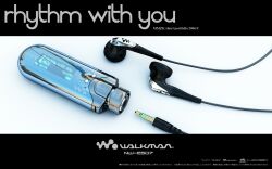 3d audio_jack commentary_request digital_media_player digital_walkman earbuds earphones english_text highres letterboxed logo mmzk_(mimizuku) no_humans object_focus original simple_background sony still_life translation_request walkman_e_series white_background