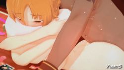 1boy 1girl 3d animated animated_gif artist_name ass ass_shake asuna_(sao) cheating_(relationship) condom hetero jitome koikatsu_(medium) looping_animation lowres netorare prone_bone self-upload sex sex_from_behind sex_toy sword_art_online ugoira used_condom watermark asuna_(sao) yuukis