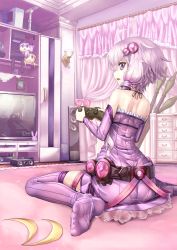 1girl ass bare_shoulders bit.trip_runner character_request commander_video commandervideo controller curtains drawer dress enderman feet female_focus game_console game_controller gas_mask hair_tubes high-explosive_anti-tank_(warhead) highres indoors looking_back man-portable_anti-tank_systems mask minecraft ninopal no_shoes open_mouth panties payday_(series) payday_2 playstation_4 purple_dress purple_hair purple_socks rocket-propelled_grenade rocket_(projectile) rocket_launcher rpg rpg-7 rpg_(weapon) see-through_clothes short_hair_with_long_locks sidelocks sitting socks soles solo strapless strapless_dress sweatdrop thighhighs toes tsurumaki_maki underwear video_game vocaloid voiceroid vvvvvv wariza weapon xbox_360 yukkuri_shiteitte_ne yuzuki_yukari zettai_ryouiki