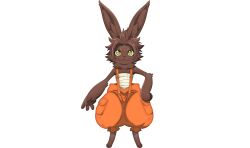 1other bandages bilac_(shangri-la_frontier) full_body highres looking_at_viewer official_art pocket rabbit shangri-la_frontier smile solo standing suspenders transparent_background yellow_eyes