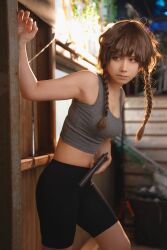 Rule 34 | absurdres, amane suzuha, amane suzuha (cosplay), bike shorts, cosplay, highres, photo (medium), real life, tagme, tank top