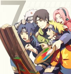 half_mask haruno_sakura hatake_kakashi mask md5_mismatch naruto_(series) naruto_shippuuden oba-min paint sai time_paradox uchiha_sasuke uzumaki_naruto