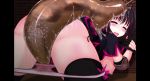 1girl animal animated atela bestiality black_hair blush breasts bug clothed_sex cum cum_in_pussy cum_on_body cum_on_panties cumdrip egg egg_implantation egg_laying ejaculation happy_sex highres mushi_no_kangoku open_mouth ovipositor panties panty_pull penis pussy sex slime_(substance) slug sound source_request tagme thighhighs tongue tongue_out uncensored underwear vaginal video