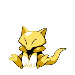 abra closed_eyes commentary creature english_commentary full_body gen_1_pokemon monochrome nintendo no_humans pokemon pokemon_(creature) pokemon_focus pokemon_rgby pokemon_rgby_(style) rumwik signature simple_background sitting solo white_background