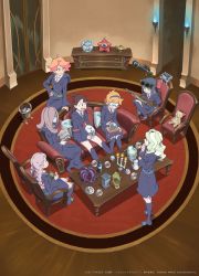 2017 6+girls alcor_(little_witch_academia) amanda_o&#039;neill blue_eyes blue_fire blue_hair bottle braid brown_hair bucket cake cake_slice candle candlestand chair chips_(food) constanze_amalie_von_braunschbank-albrechtsberger couch crystal_ball cup diana_cavendish eating fire fish fishbowl food genie_lamp glasses goggles goggles_on_head green_eyes gun hand_on_chin highres holding holding_toy jar jasminka_antonenko kagari_atsuko little_witch_academia little_witch_academia:_chamber_of_time looking_at_another lotte_jansson luna_nova_school_uniform mirror multicolored_hair multiple_girls official_art one-eyed orange_hair pink_hair plant platinum_blonde_hair stuffed_toy reading reading red_eyes robot school_uniform semi-rimless_eyewear sitting stanbot_(little_witch_academia) starfish stuffed_animal stuffed_toy sucy_manbavaran table tea teacup teddy_bear telescope thinking torch toy trash_can trigger_(company) twin_braids two-tone_hair under-rim_eyewear wavy_hair weapon will-o&#039;-wisp_(little_witch_academia)
