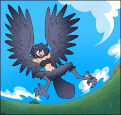claws crisis felarya gizgizmgimo mountian ranger_(felarya) riding sky tilda_(felarya) wings