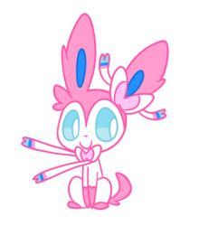 animal_ears animated animated_gif dancing fox fox_ears fox_girl gen_6_pokemon nintendo pokemon pokemon_(creature) robosylveon sylveon white_fur