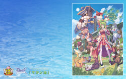 3girls 6+boys :3 animal_ears arch_bishop_(ragnarok_online) bandana bicorne black_footwear blonde_hair blue_bandana blue_coat blue_eyes blue_hat blue_neckerchief blue_shirt blue_sky boots bottomless breasts brown_footwear brown_gloves brown_hat brown_shorts cat_boy cat_ears cat_girl cat_tail chef_hat closed_eyes closed_mouth coat colored_sclera copyright_notice cowboy_hat crew_(ragnarok_online) cross day deerstalker dixie_cup_hat dress eyepatch fingerless_gloves fishnet_thighhighs fishnets frilled_thighhighs frills full_body furry furry_female furry_male gloves green_eyes green_hair green_sclera hat highres holding holding_magnifying_glass holding_smoking_pipe juliet_sleeves leaf leaf_in_mouth logo long_hair long_sleeves looking_at_another looking_through_magnifying_glass looking_to_the_side magnifying_glass mayor_tomas medium_breasts military_hat morino_hon multiple_boys multiple_girls neckerchief official_art official_wallpaper open_mouth outdoors paw_print pirate poring puffy_sleeves ragnarok_online red_bandana ripples sailor_collar sailor_hat sailor_shirt sash shirt shoes short_hair shorts sky sleeveless sleeveless_shirt smile smoking_pipe standing sun super_novice_(ragnarok_online) tail thighhighs tree turtleneck turtleneck_shirt two-tone_dress two-tone_shirt water white_dress white_hat white_shirt white_thighhighs yellow_sash yellow_sclera