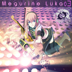 119 1girl 1ten aqua_nails bad_id bad_pixiv_id blue_eyes boots female_focus headphones headset instrument long_hair megurine_luka midriff nail_polish pink_hair skirt smile solo thighhighs violin vocaloid yamaha