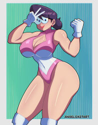 absurdres angelox27 breasts gloves highres large_breasts mama_(punch_punch_forever!) mature_female punch_punch_forever! simple_background
