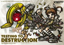 Rule 34 | 00s, 1girl, alternate weapon, casing ejection, english text, engrish text, ferret, lyrical nanoha, magazine (weapon), mahou shoujo lyrical nanoha, mahou shoujo lyrical nanoha a&#039;s, profanity, project.c.k., raising heart, raising heart (accel mode), ranguage, shell casing, takamachi nanoha, twintails, weapon, white devil, yuuno scrya