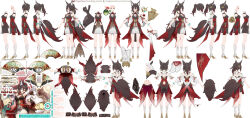 Rule 34 | animal ears, black shorts, brown hair, fox ears, fox girl, fox tail, green eyes, hair ornament, hand fan, high heel sandals, honkai: star rail, honkai (series), ponytail, reference sheet, sandals, shorts, tail, tingyun (harmony) (honkai: star rail), tingyun (honkai: star rail)