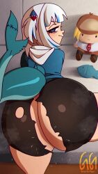 Rule 34 | 1girl, animated, anus, artist name, ass, ass clapping, ass focus, ass shake, bent over, bike shorts, blue eyes, blue hair, blue hoodie, blunt bangs, bouncing ass, curvy, fins, fish tail, from behind, gawr gura, greatestgori, highres, hololive, hololive english, holomyth, hood, hoodie, huge ass, jiggle, looking at viewer, looking back, multicolored hair, naughty face, pussy, shark girl, shark tail, short shorts, shorts, smol ame, smug, solo, stuffed toy, tagme, tail, thick thighs, thighs, torn clothes, torn shorts, twerking, twintails, two-tone hair, uncensored, video, virtual youtuber, watson amelia, white hair, wide hips