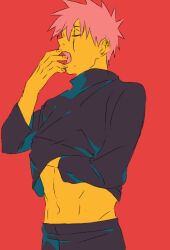 Rule 34 | 1boy, hand under clothes, hatake kakashi, long sleeves, male focus, mole, mole under mouth, naruto (series), naruto shippuuden, obobkkp, open mouth, pants, scar, scar across eye, scar on face, short hair, solo, spiked hair, yawning