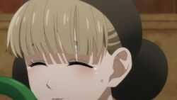 2020s animated anne_drewanz between_breasts breasts bursting_breasts cleavage collarbone dress kuroshitsuji large_breasts long_sleeves medal moaning snake sound tagme tears video