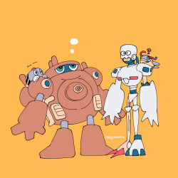 Rule 34 | andromon, armor, claws, digimon, digimon (creature), green eyes, guardromon, missile, ?