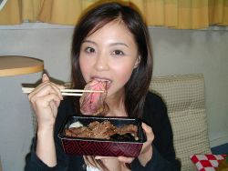 Rule 34 | 1girl, eye contact, female focus, food, indoors, looking at another, photo (medium), sexually suggestive, solo, what