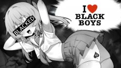 1boy arms_up blacked blacked_male femboy grey_hair long_hair male queen_of_spades queen_of_spades_symbol tongkkangi tongkkangi_(streamer) trap virtual_youtuber