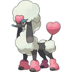 Rule 34 | alternate form, animal focus, artist request, dog, full body, furfrou, furfrou (heart), gen 6 pokemon, highres, nintendo, no humans, official art, pokemon, pokemon (creature), pokemon focus, pokemon xy, red eyes, solo, third-party source, transparent background