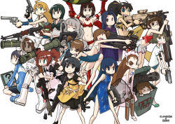 00s 6+girls akizuki_ritsuko akizuki_ryo amami_haruka assault_rifle at4 b&amp;t_mp9 bomb bullpup call_of_duty call_of_duty:_modern_warfare_2 call_of_duty_4 china_dress chinese_clothes computer desert_eagle dress drum_magazine dual_wielding eotech everyone explosive fn_f2000 fn_herstal fn_scar futami_ami futami_mami ganaha_hibiki gatling_gun glasses gun gym_uniform h&amp;k_mp5k hagiwara_yukiho handgun heckler_&amp;_koch hidaka_ai high-explosive_anti-tank_(warhead) holding hoshii_miki idolmaster idolmaster_(classic) idolmaster_dearly_stars japanese_clothes kikuchi_makoto kisaragi_chihaya light_machine_gun m4_carbine machine_gun magazine_(weapon) man-portable_anti-tank_systems midriff minase_iori minigun miura_azusa mizutani_eri modular_weapon_system multiple-barrel_gun multiple_girls navel nightmare_blood nuclear_weapon one-piece_swimsuit otonashi_kotori p90 personal_defense_weapon pistol recoilless_gun revolver rifle riot_shield rocket-propelled_grenade rocket_(projectile) rocket_launcher rotary_machine_gun rpd rpg rpg-7 rpg_(weapon) sawed-off_shotgun school_swimsuit school_uniform serafuku shield shijou_takane shotgun siblings sisters sniper_rifle spacesuit standing submachine_gun swimsuit takatsuki_yayoi tugeneko twins walther walther_wa_2000 weapon weapon_of_mass_destruction