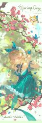 Rule 34 | &gt; o, 1girl, absurdres, ahoge, animal, aqua dress, back bow, bare shoulders, beret, blonde hair, blue bow, blue bowtie, blue brooch, blue butterfly, blue choker, blue shorts, blue sleeves, blue wings, blue wrist cuffs, bow, bowtie, branch, brooch, brown eyes, bubbly voyage (infinity nikki), bug, butterfly, butterfly on hand, butterfly wings, buttons, cat, cherry blossoms, chinese commentary, choker, cloak, closed mouth, clothed animal, collared dress, commentary request, copyright name, copyright notice, cropped legs, day, detached sleeves, dress, ear covers, english text, eyelashes, falling petals, flower, flying, forest, frilled choker, frilled dress, frilled wrist cuffs, frills, hair intakes, hair ornament, hair rings, hairclip, hand up, happy, hat, hat bow, hat ornament, highres, hood, hood up, hooded cloak, infinity nikki, insect, insect wings, jewelry, lanwu-sama, light particles, momo (nikki), nature, nikki (series), one eye closed, open mouth, outdoors, petals, pink eyes, pink flower, pleated dress, pleated sleeves, red bow, red bowtie, short dress, short hair with long locks, short sleeves, shorts, shorts under dress, smile, solo, sparkle, spring (season), standing, star (symbol), star hat ornament, strapless, strapless dress, striped bow, striped bowtie, striped clothes, striped dress, tareme, traditional bowtie, vertical-striped clothes, vertical-striped dress, whiskers, white cat, white hat, winged animal, wings, wrist cuffs, yellow cloak